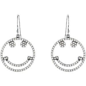Accented Smiley Face Earrings view 2