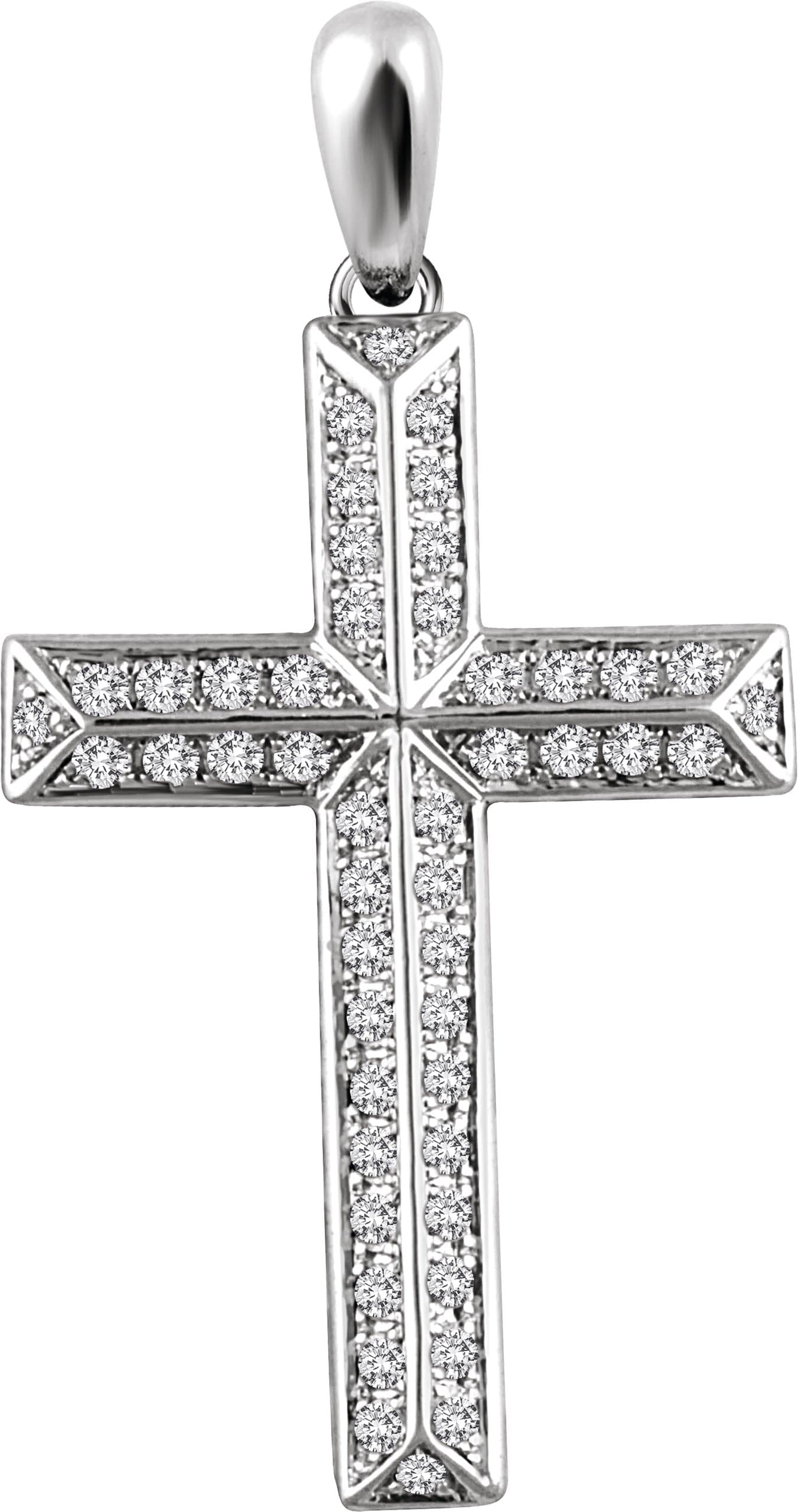 14K Rose 3/4 CTW Natural Diamond Cross Pendant