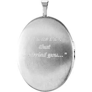 Oval Locket with Footprints view 3