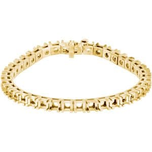 14K Rose Gold 4.3 mm Round Line 7 1/4" Bracelet Mounting