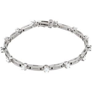 14K White 1 1/3 CTW Natural Diamond Line 7 1/2" Bracelet