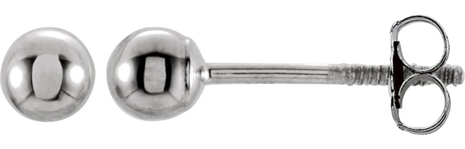 14K White 3 mm Ball Stud Earrings