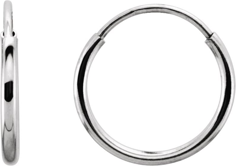 14K Rose Endless Tube 15 mm Hoop Earring