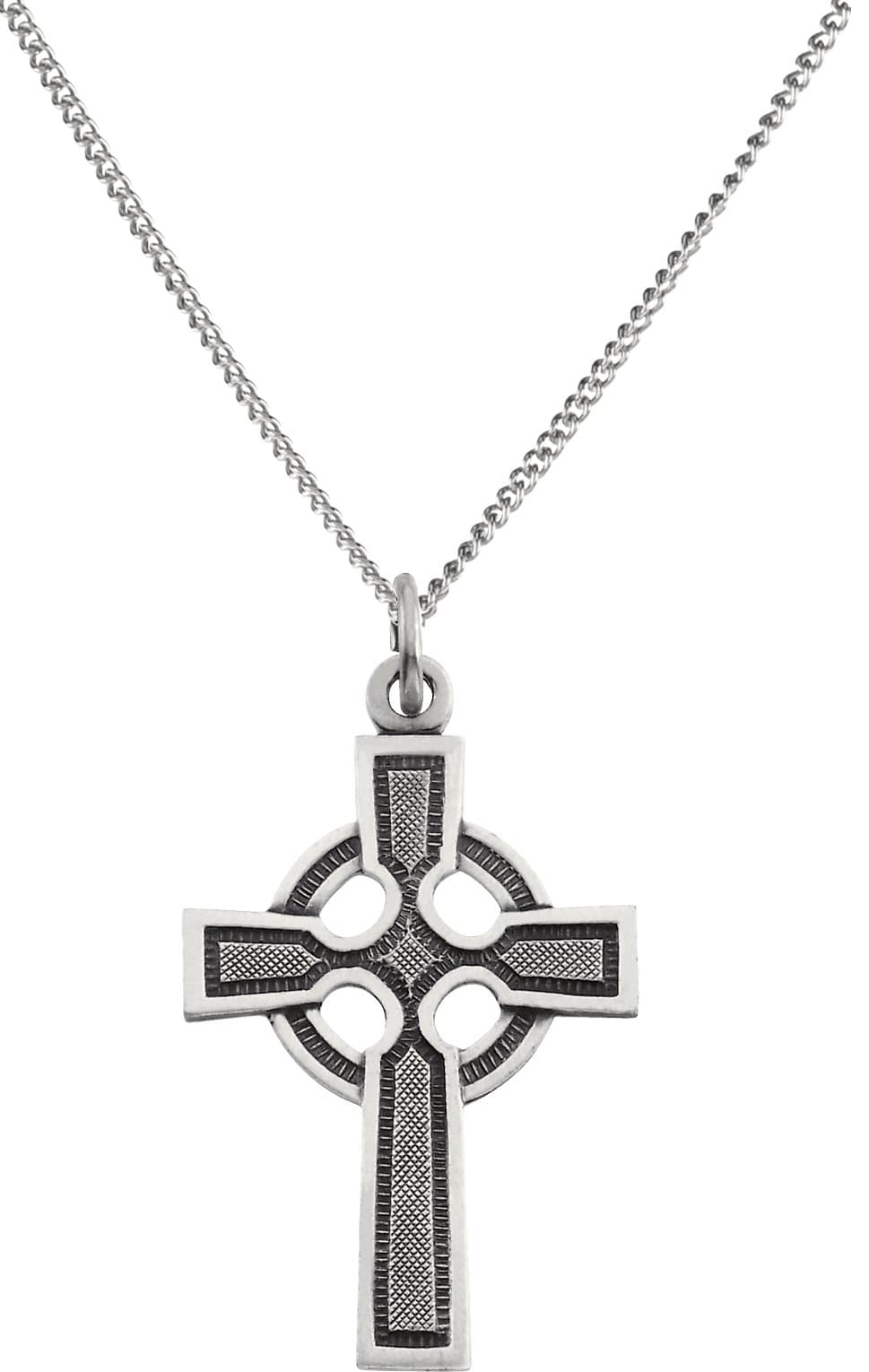 Sterling Silver Celtic-Inspired Cross Necklace