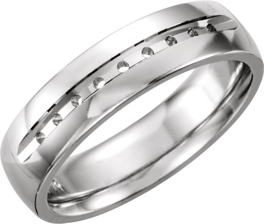 14K White 6 mm Channel-Set Band Mounting