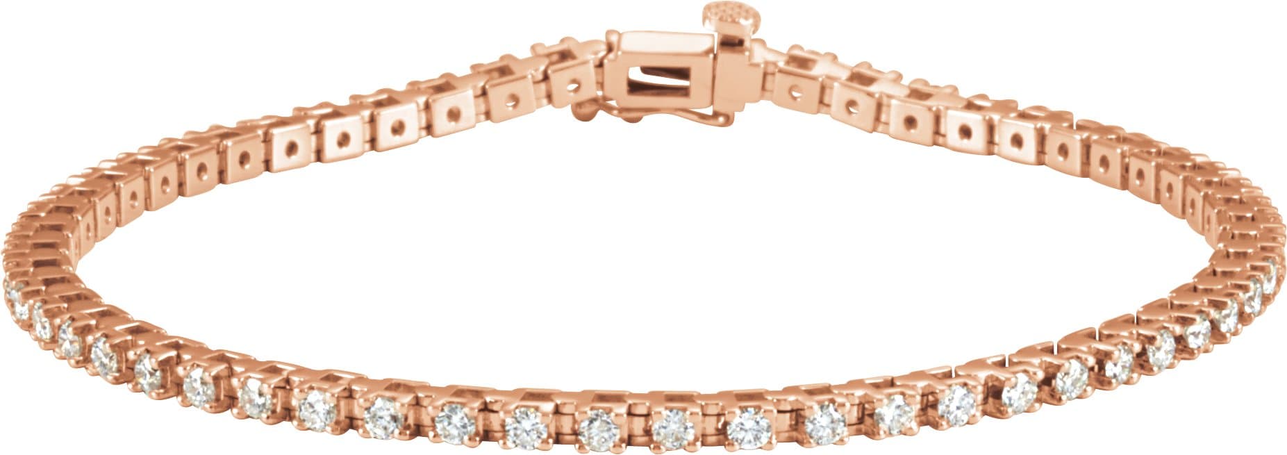 14K Rose Gold 2 1/4 CTW Natural Diamond Line 7 1/4" Bracelet 