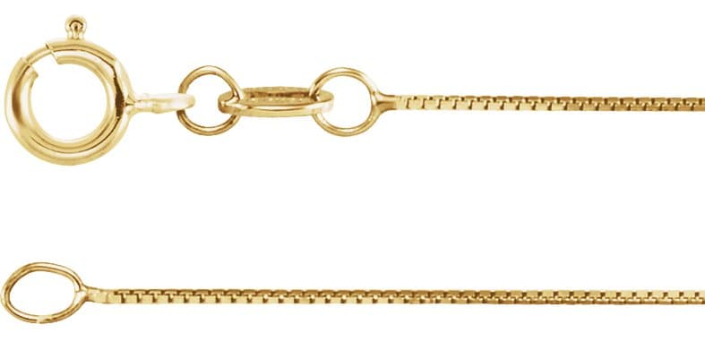 18K Yellow .50 mm Box 16" Chain