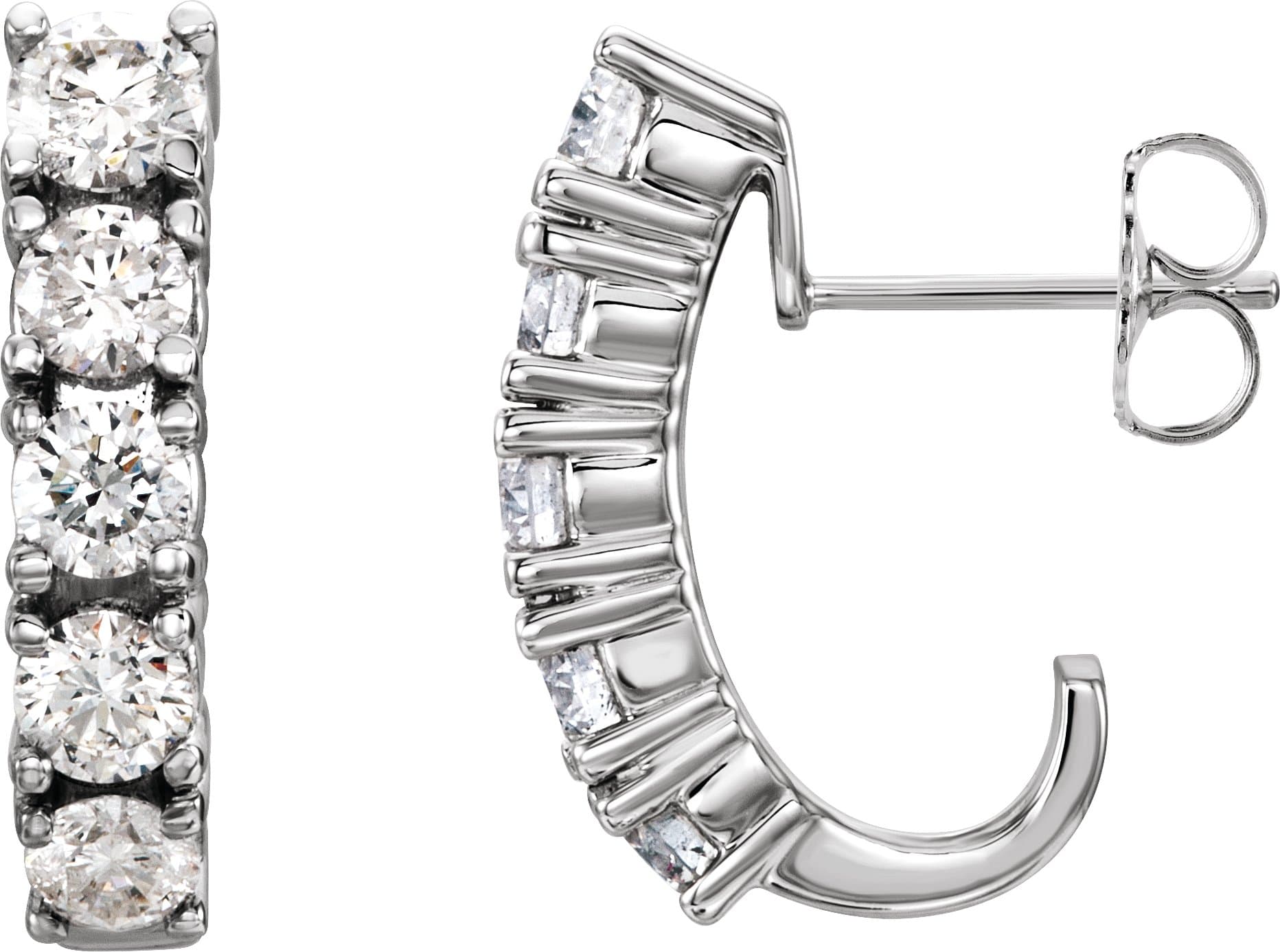 14K Rose 1 1/2 CTW Lab-Grown Diamond Hoop Earrings