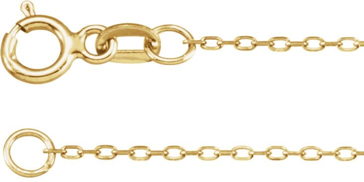 14K White .80 mm Diamond-Cut Cable 20 Chain