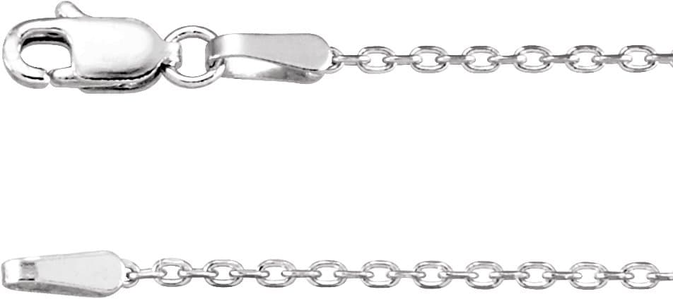 10K White 1.4 mm Diamond-Cut Cable 20 Chain