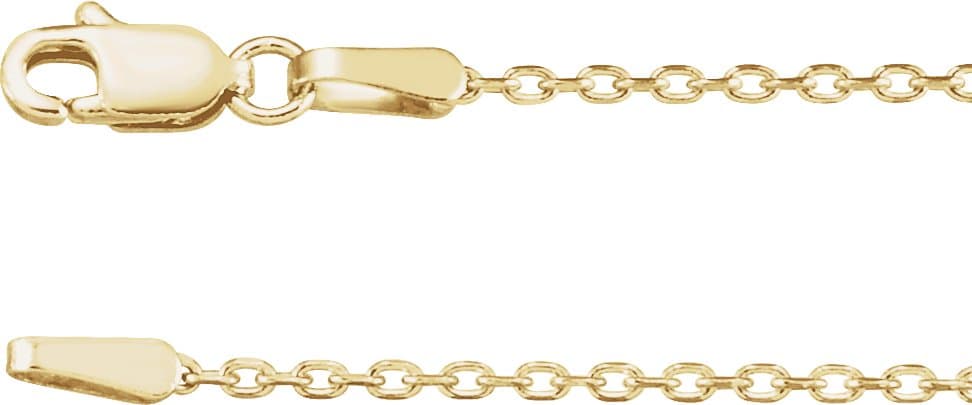 10K White 1.4 mm Diamond-Cut Cable 20 Chain