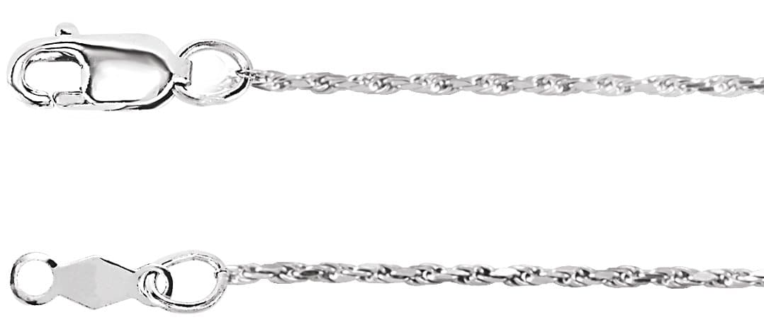 10K Yellow 1 mm Diamond-Cut Rope 20 Chain