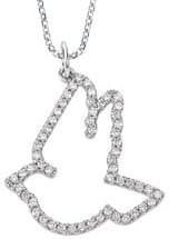 14K White 1/4 CTW Natural Diamond Dove 16 Necklace