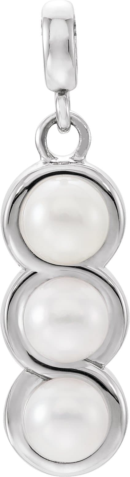 14K Rose Cultured White Freshwater Pearl Pendant