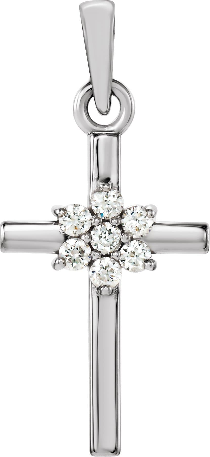 14K Rose .06 CTW Natural Diamond Cross Pendant