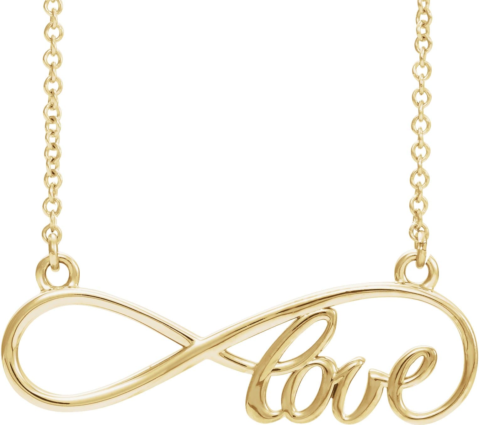 14K White 27.5x8.4 mm Infinity-Inspired Love 17 Necklace