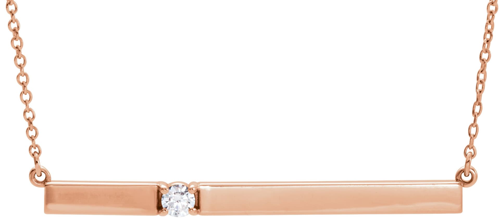 14K Rose 1/10 CTW Natural Diamond Bar 17.5" Necklace