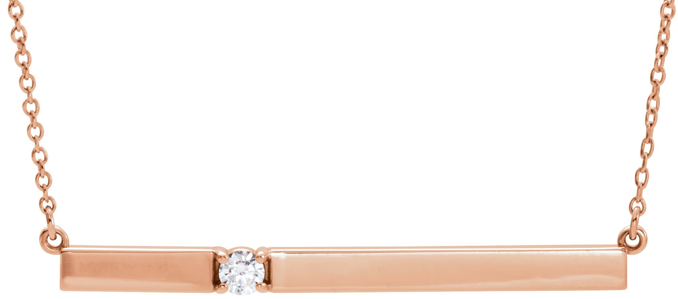 14K Rose 1/10 CTW Natural Diamond Bar 17.5" Necklace