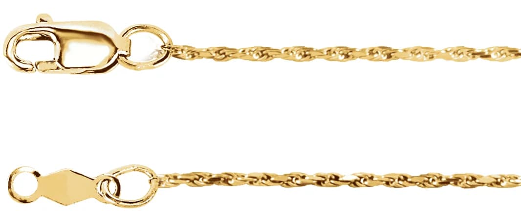 1 mm Diamond-Cut Rope Chain, view 2