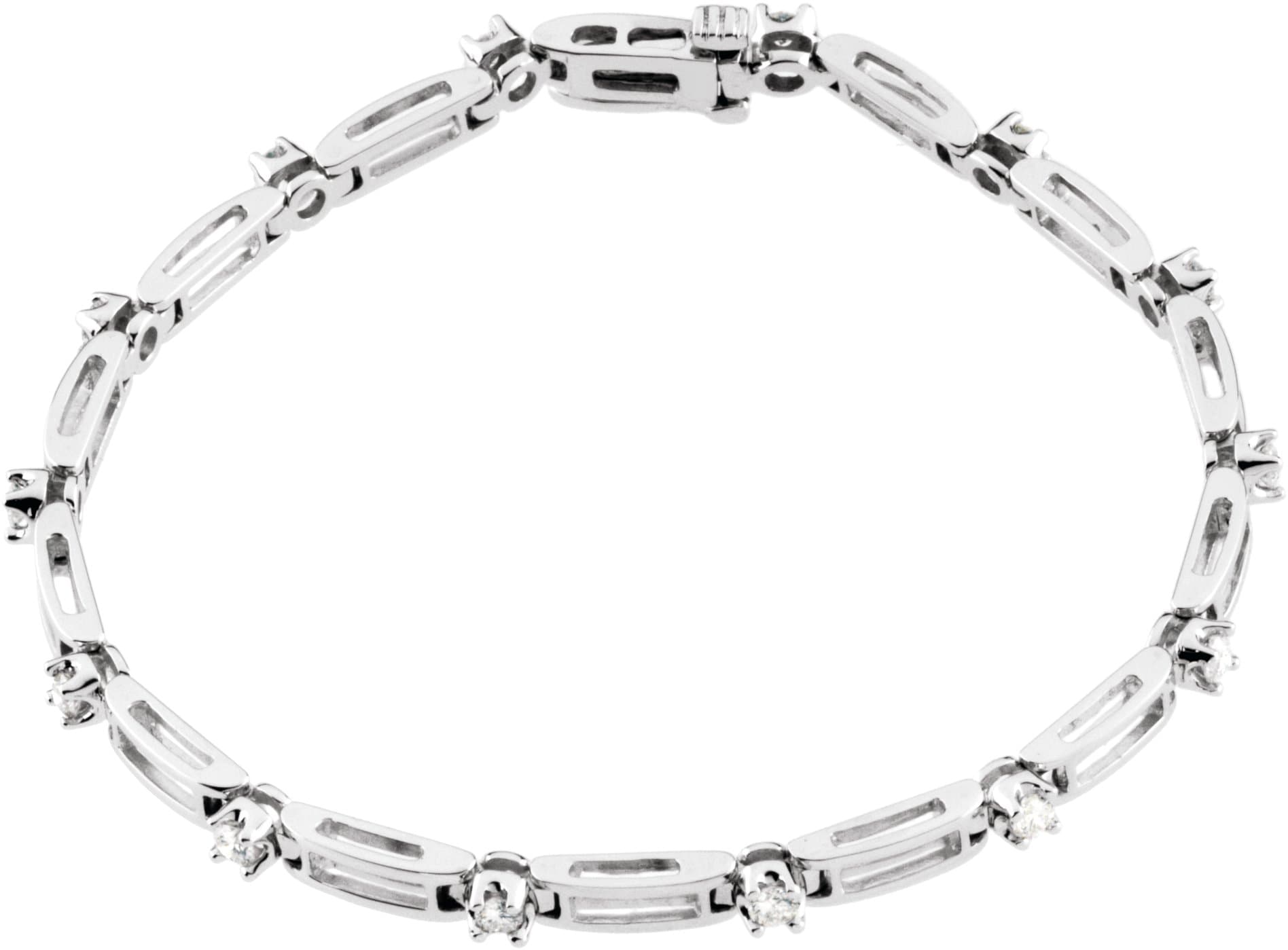 14K White 3/4 CTW Natural Diamond Line 7" Bracelet