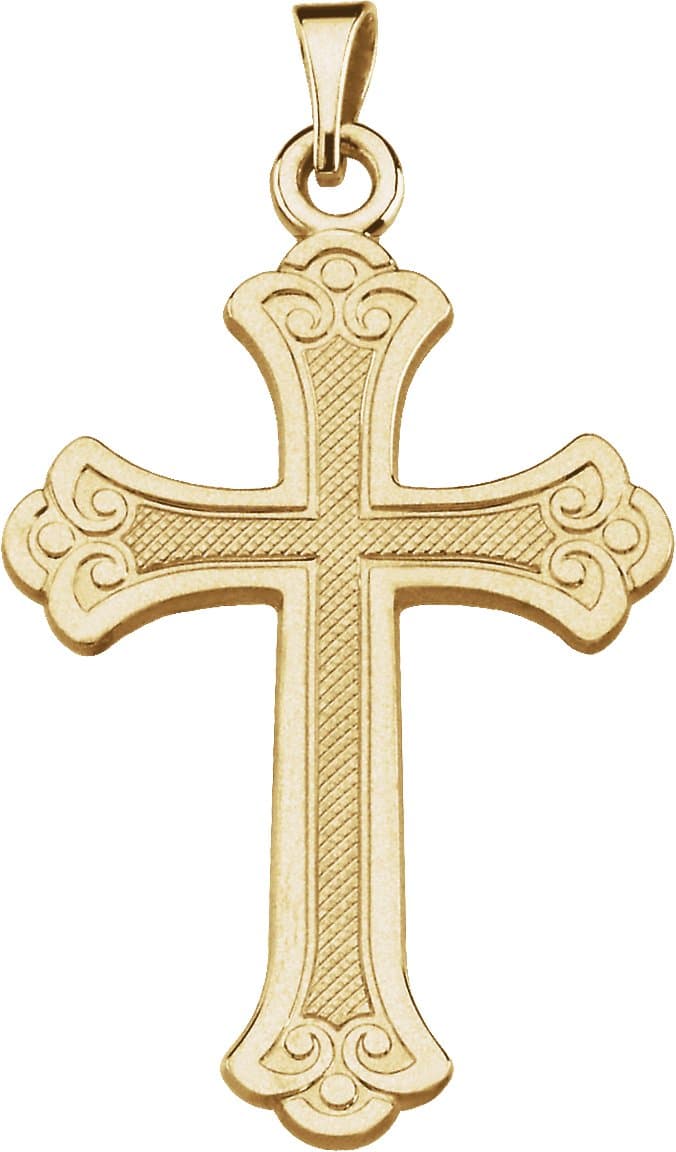 14K Yellow Cross Pendant