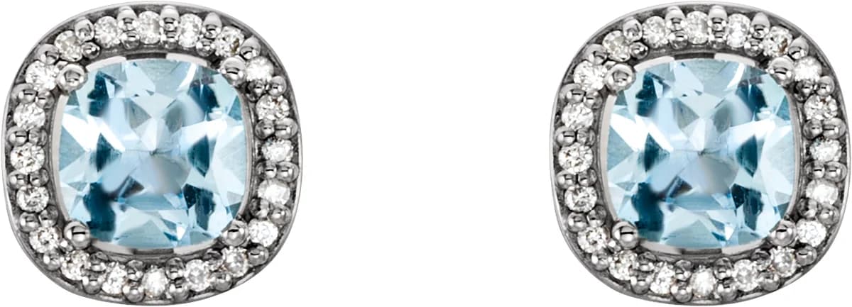 Cushion 4-Prong Halo-Style Earrings, view 3