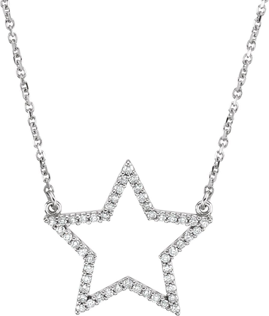 14K Rose 1/5 CTW Natural Diamond Star 16" Necklace