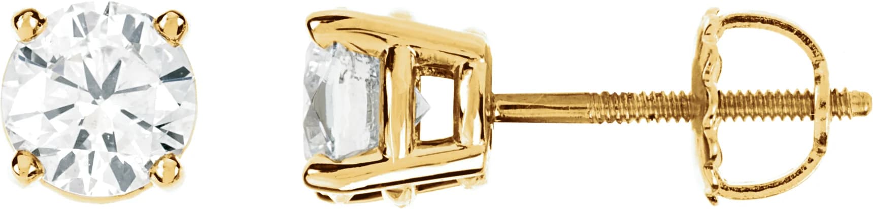 Round 4-Prong Stud Earrings