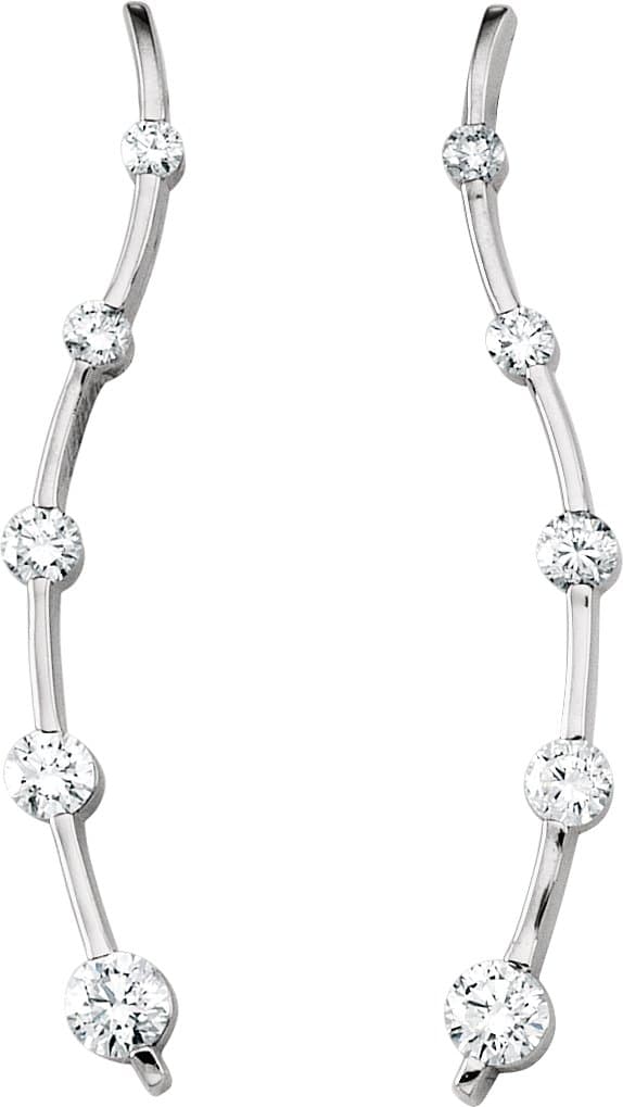 14K White 1/2 CTW Natural Diamond Right Journey Earring