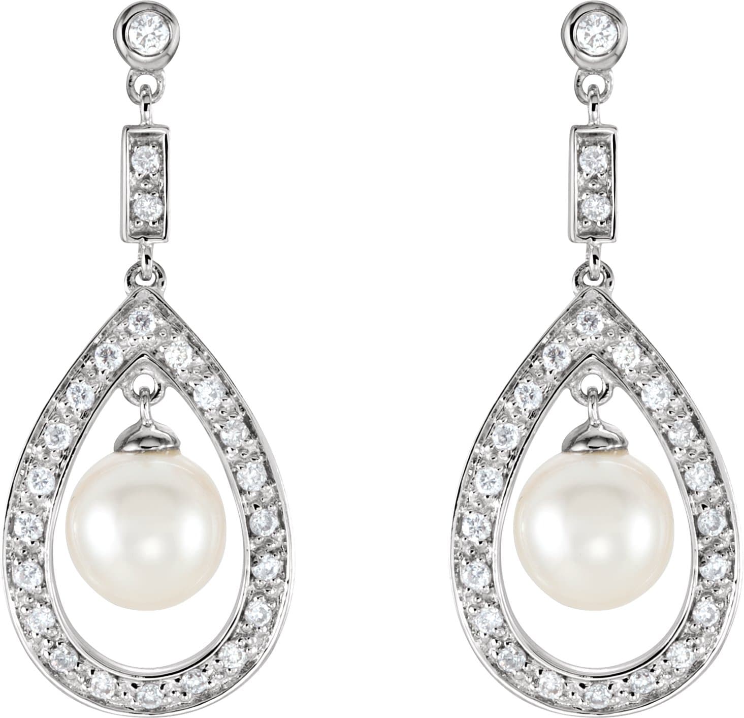 Accented Pearl Earrings view 2