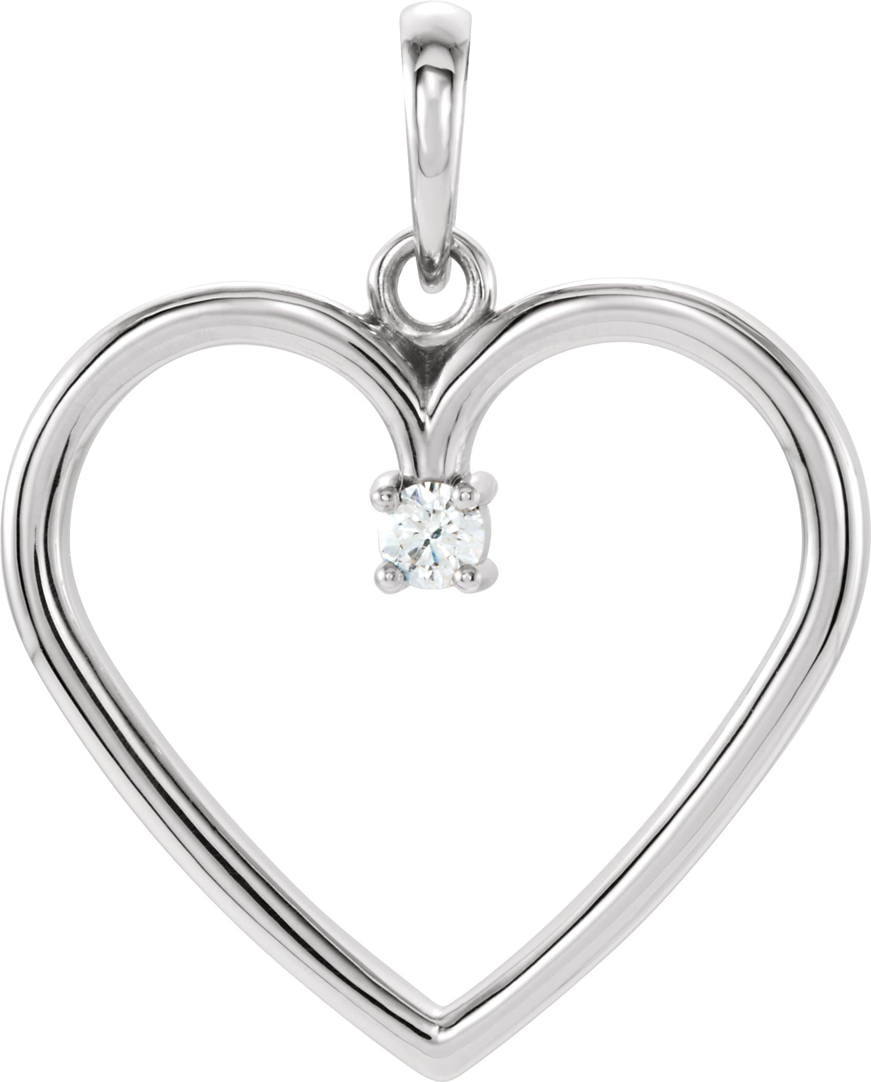 Platinum .04 CTW Natural Diamond Heart Pendant