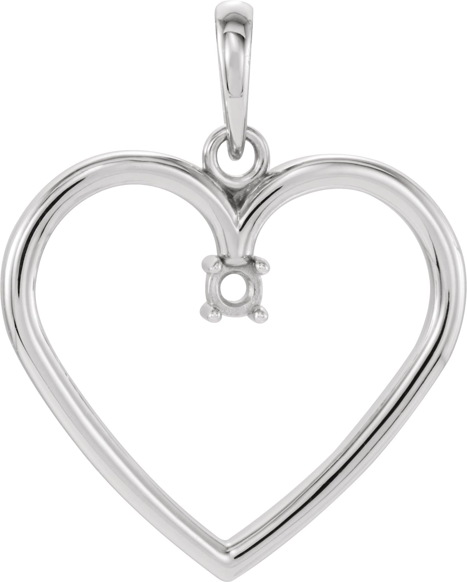 Platinum .04 CTW Natural Diamond Heart Pendant