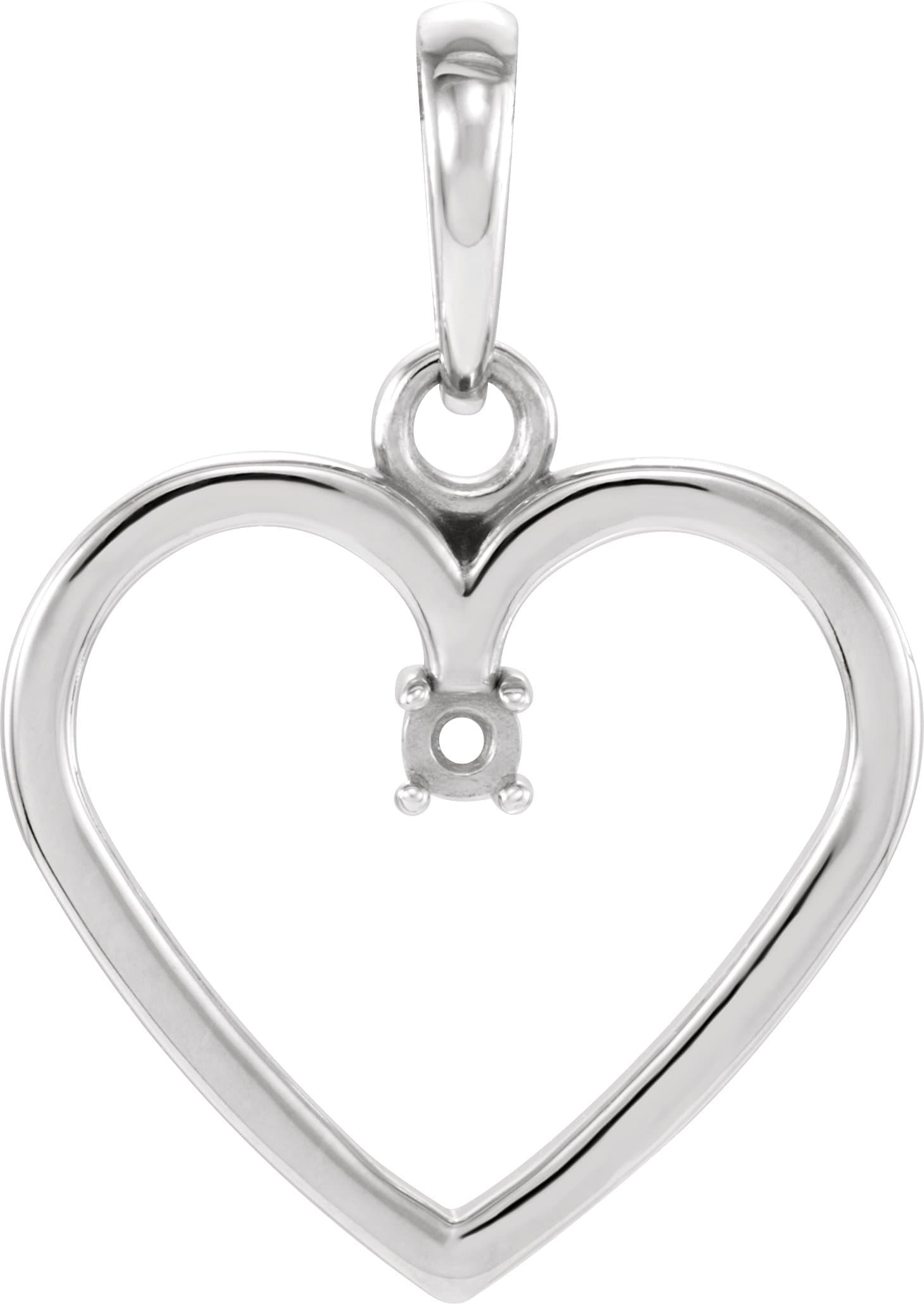 Platinum .04 CTW Natural Diamond Heart Pendant