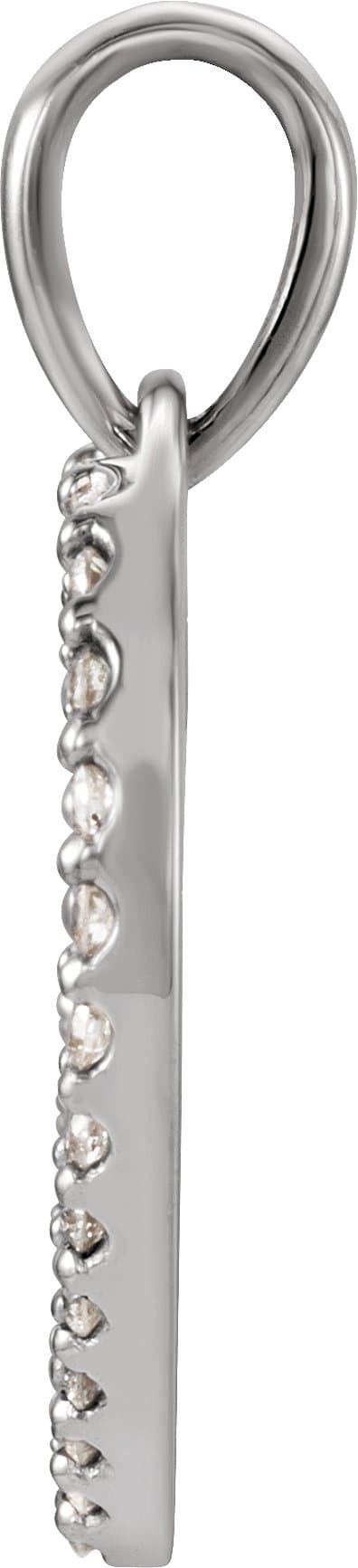 14K White 1/5 CTW Natural Diamond Heart Pendant view 2