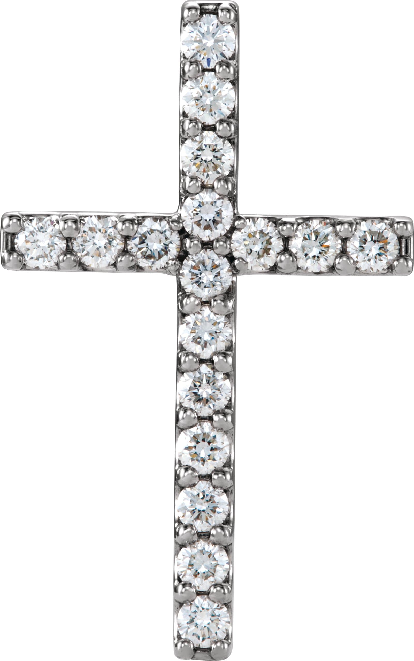 14K Rose 1 CTW Natural Diamond Petite Cross Pendant