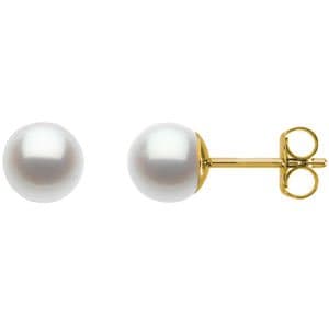 14K White Cultured White Freshwater Pearl Earrings