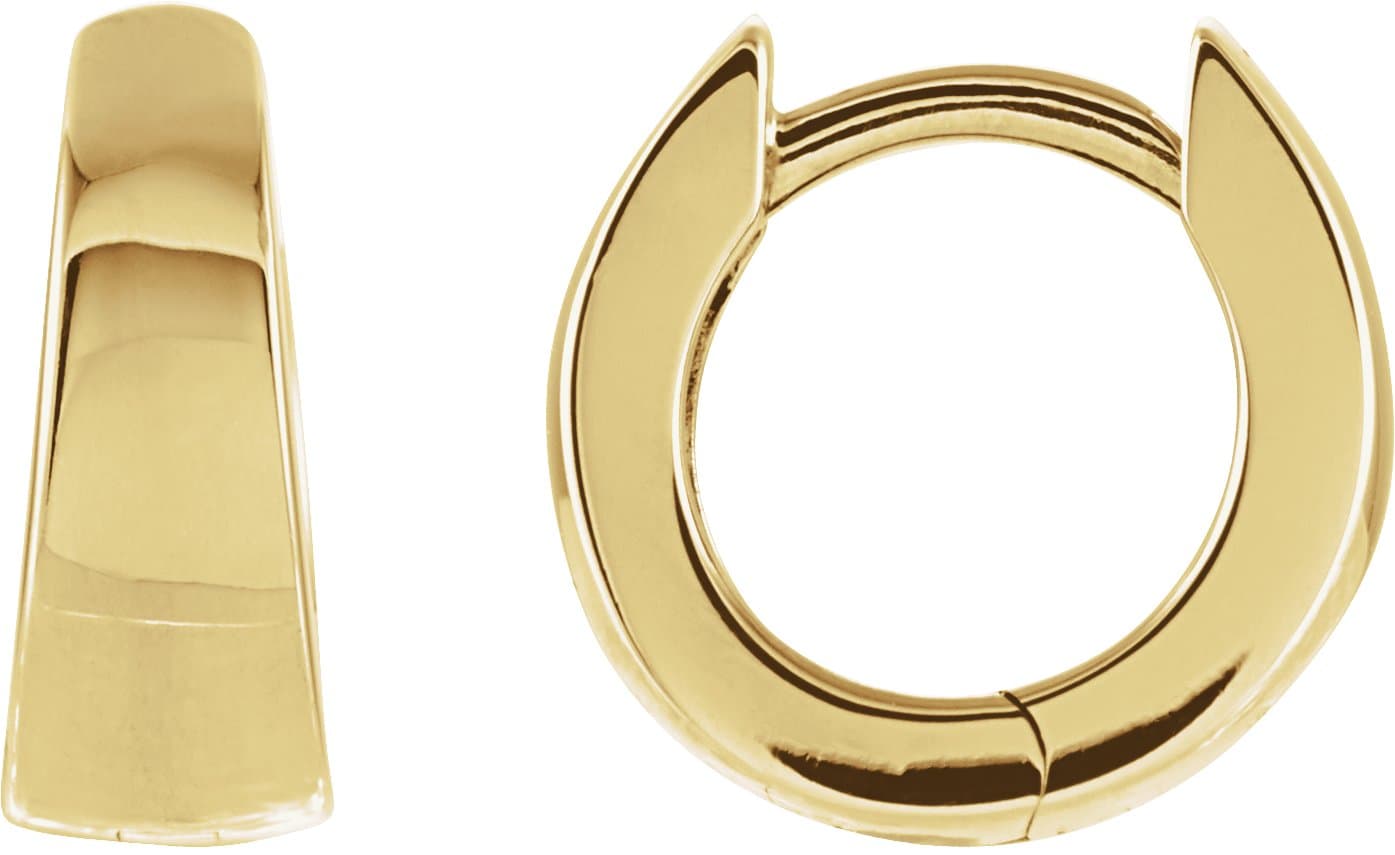 14K White Hinged 10.25 mm Hoop Earrings