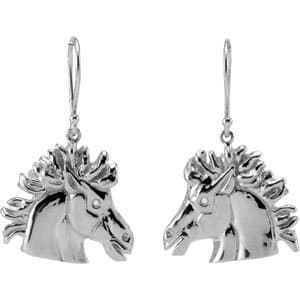 14K White .025 CTW Natural Diamond Magnificent Lipizzaner Earrings