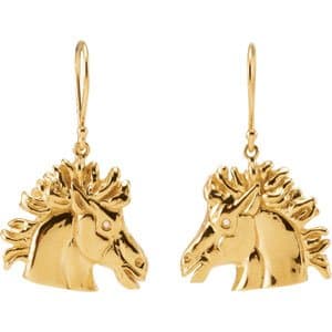 14K White .025 CTW Natural Diamond Magnificent Lipizzaner Earrings
