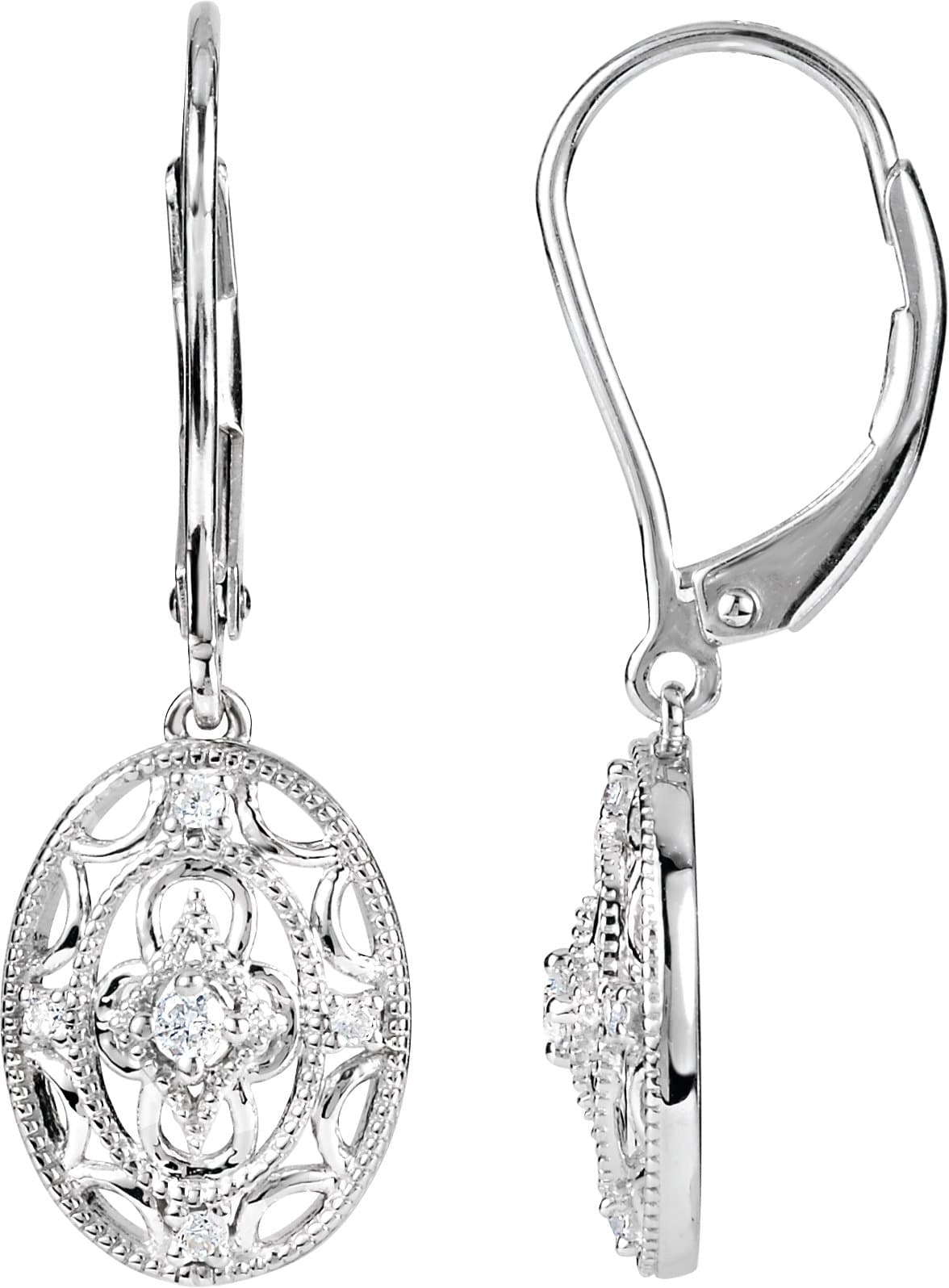 Granulated Filigree Lever Back Earrings view 1