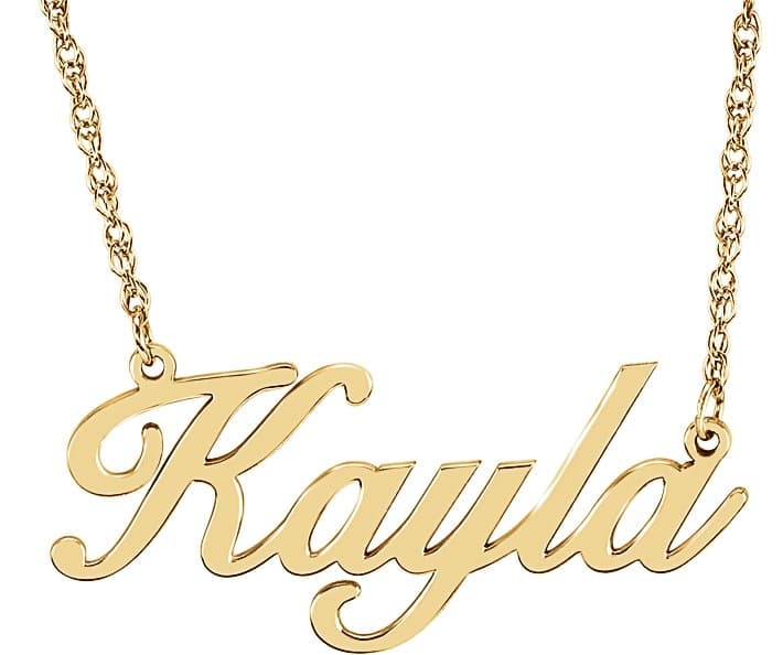 10K White Gold Script Single Name 18" Necklace