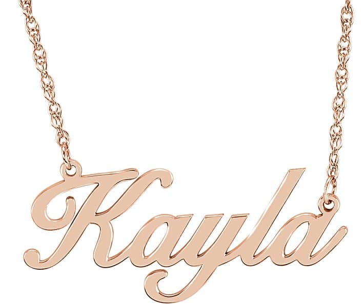 10K White Gold Script Single Name 18" Necklace