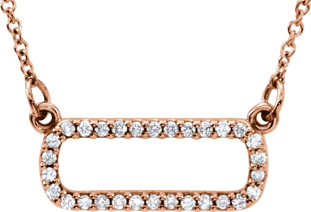14K Rose 1/8 CTW Natural Diamond Geometric 16 Necklace