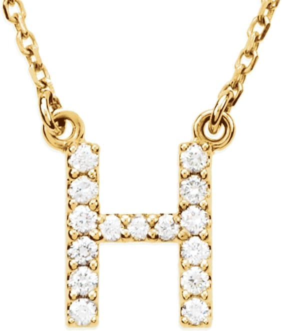 14K Rose .08 CTW Natural Diamond Initial L 16 Necklace