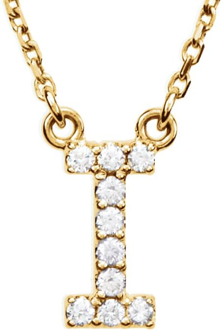 14K Rose .08 CTW Natural Diamond Initial L 16 Necklace