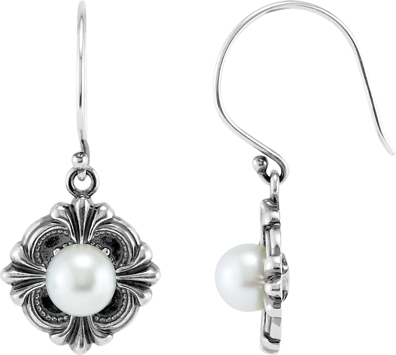 Vintage-Inspired Pearl Earrings view 2
