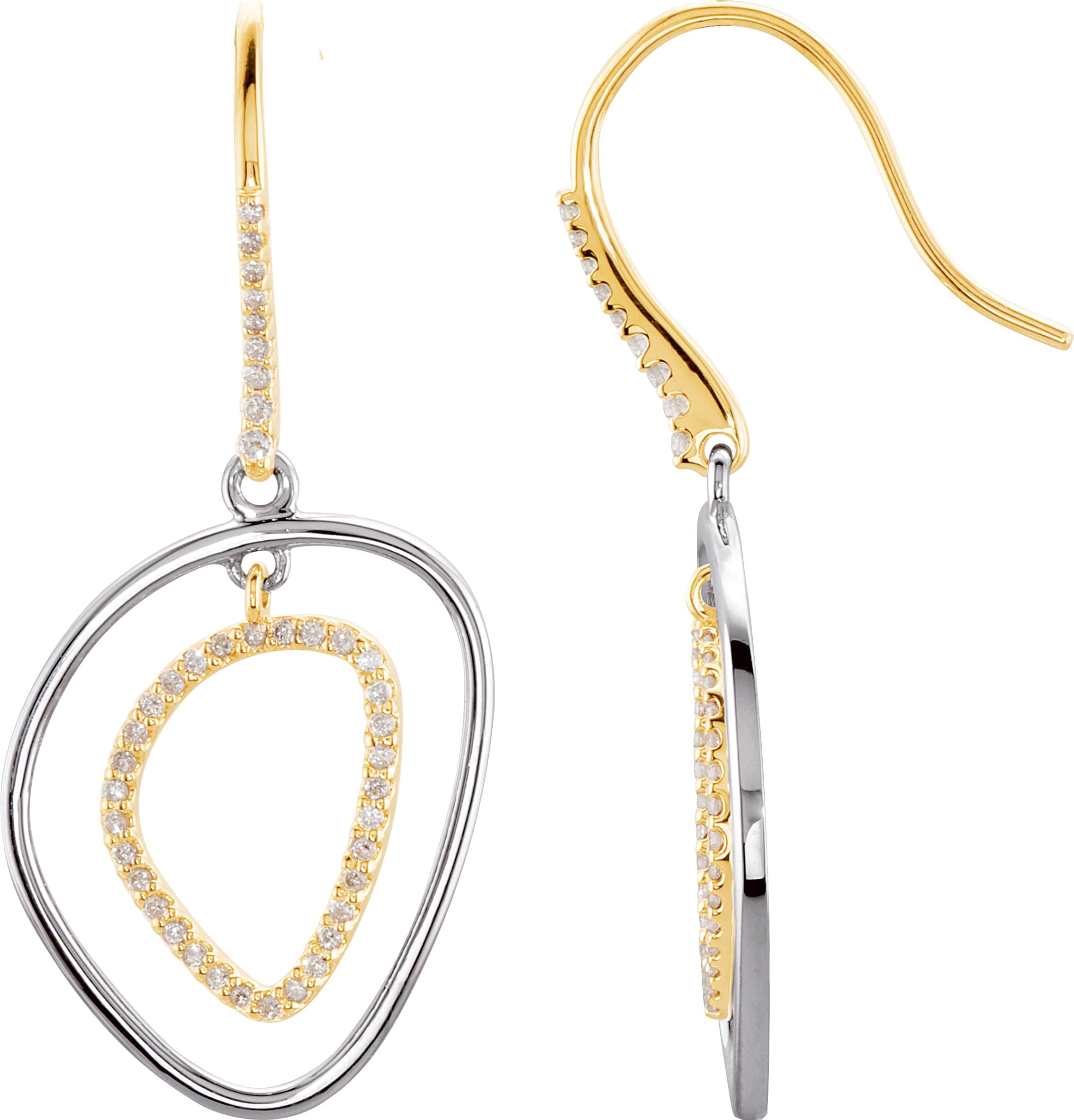 14K Yellow 3/8 CTW Natural Diamond Earrings