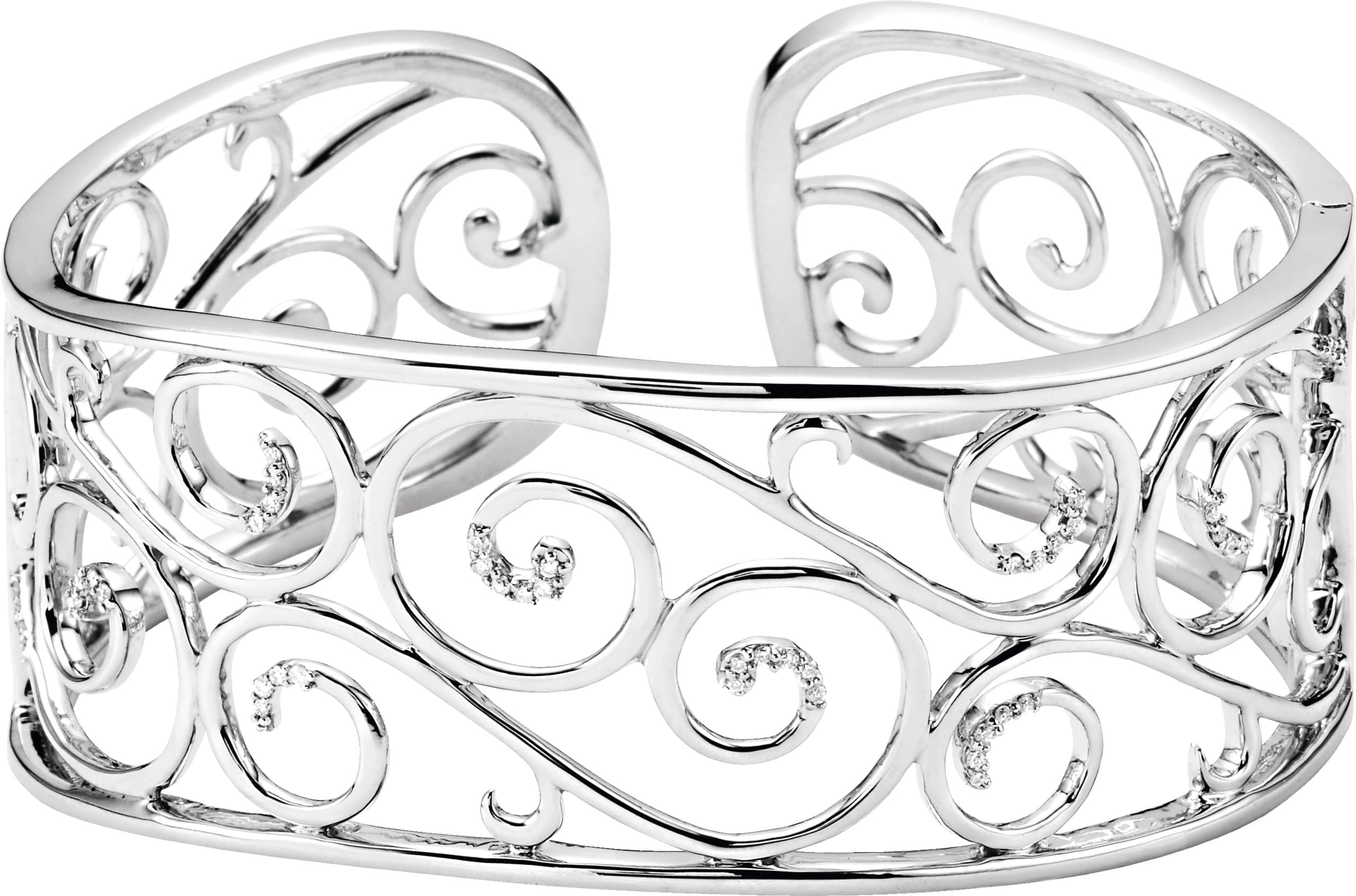 Sterling Silver 1/4 CTW Natural Diamond Cuff 7" Bracelet