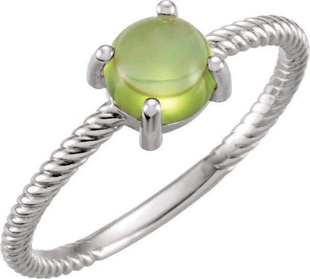 Platinum Natural Peridot Ring