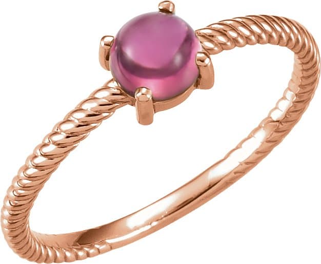 14K Rose Natural Pink Tourmaline Ring